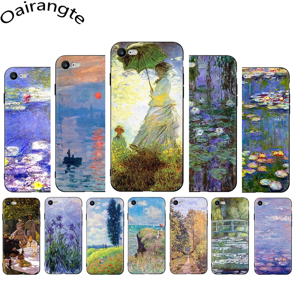 

Claude Monet Soft Silicone Phone Cover Case for iphone 5 5s SE 6 6s 7 8 Plus X XR XS Max 11 Pro Max