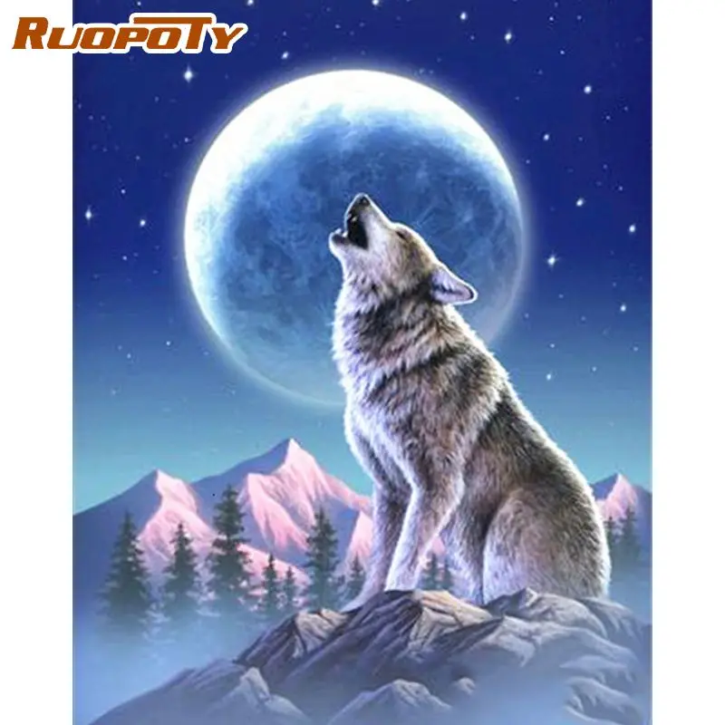 

RUOPOTY DIY Painting By Numbers Kits For Adults Hand Made Unique Gift Framed Canvas Home Wall Decoration Art Picture