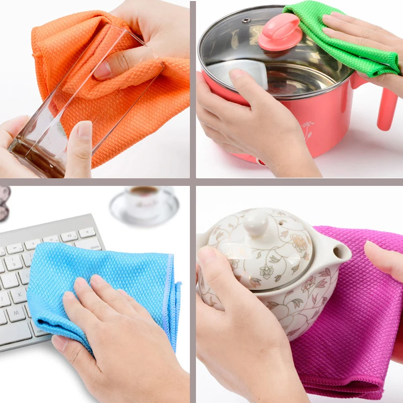 

2PCS 30 * 40CM Water Absorbable Kitchen Cleaning Cloth Wipes Table Window Dishcloth Car Rags Multifunction Washing Bowl Towel