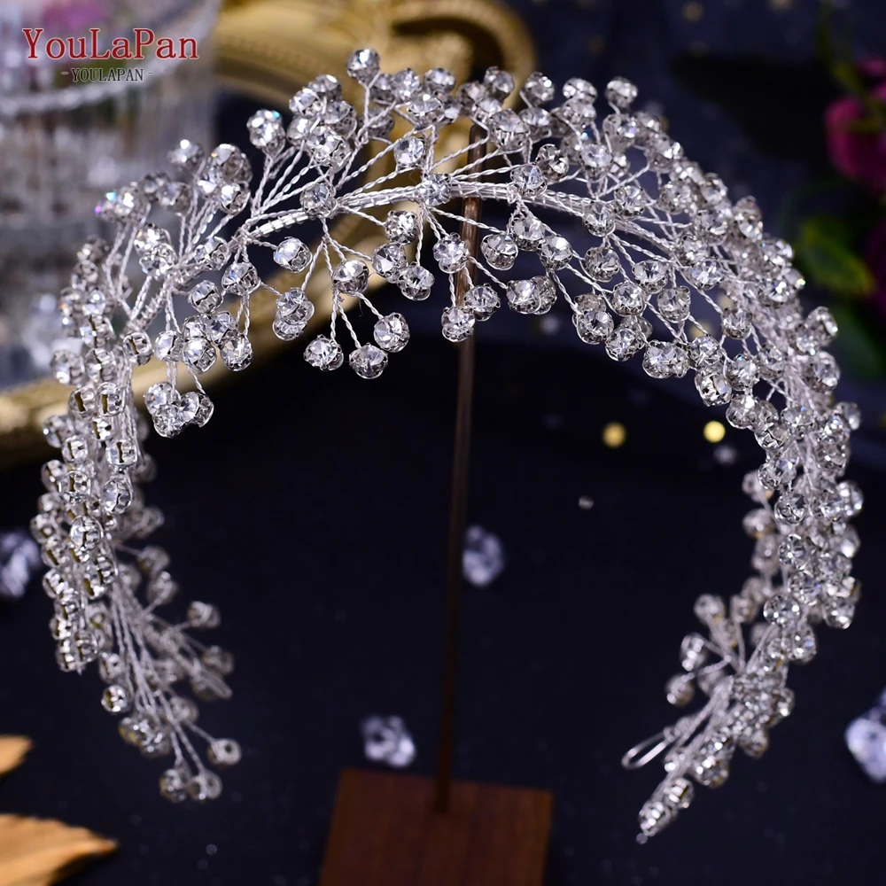 YouLaPan HP412 Elegant Bridal Headbands Rhinestone Crystal Headpiece Banquet Headwear Woman Bridesmaid Hairbands Tiara and Crown