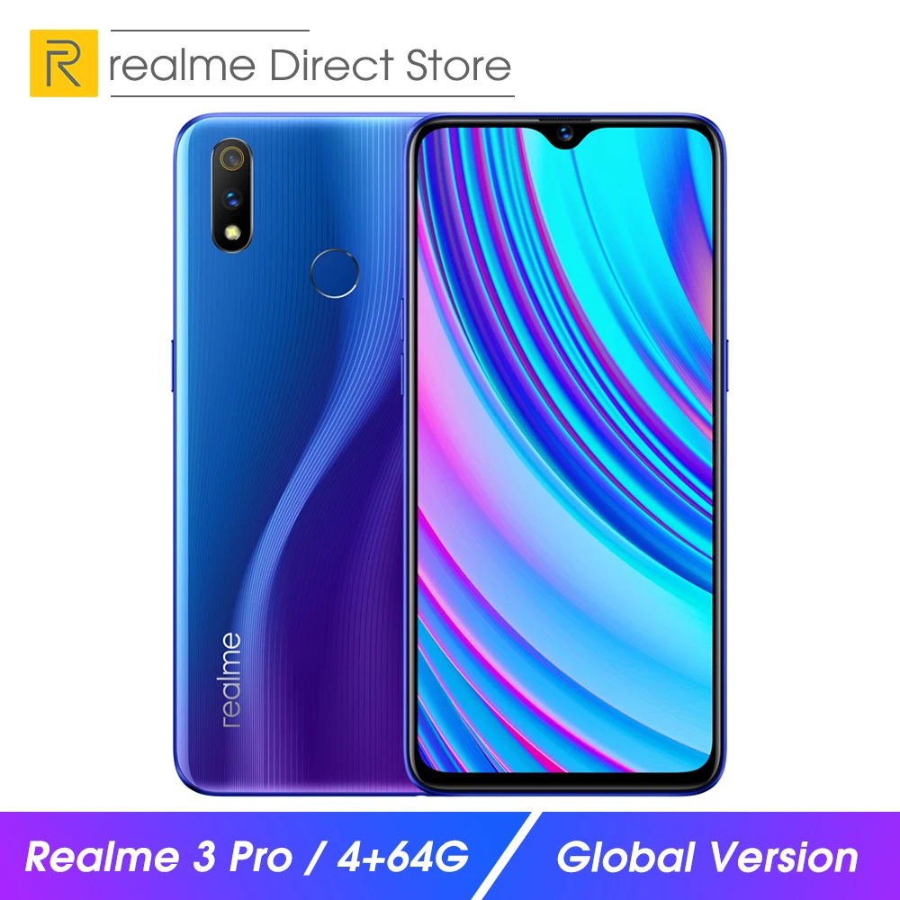 Глобальная версия OPPO realme 3 pro, 4 Гб ОЗУ, 64 Гб ПЗУ, смартфон, 6,3 дюймов, смартфон, 4045 мАч, двойная камера, VOOC, быстрая зарядка 3,0