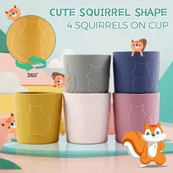 Toddler Cups Silicone Baby Cup 10-18 months with Squirrel Shape BPA Free Non-Smell Anti-Slip Dishwasher Safe