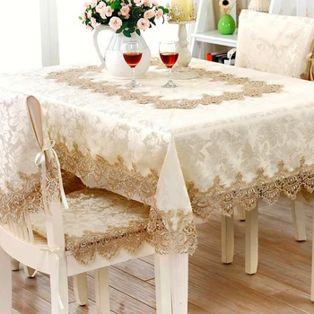 

European-Style Tablecloth TV Counter Cloth Lace Polyester Rectangular Tablecloth Chair Cover Home Decoration