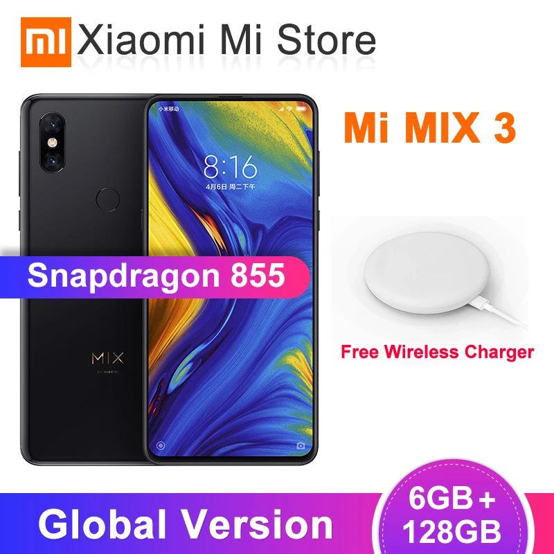 Глобальная версия Xiaomi mi x 3 6GB 128GB Snapdragon 845 Octa Core 24MP фронтальная камера 6,3" 19,5: 9 полноэкранный смартфон NFC CE