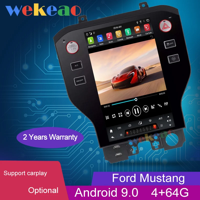 Wekeao 12,1 \вертикальный экран Tesla стиль 1 Din Android 9,0 авто радио GPS навигация для Ford Mustang автомобильный Dvd мультимедийный плеер Wekeao 12,1 \вертикальный экран Tesla стиль 1 Din Android 9,0 авто радио GPS навигация для Ford Mustang автомобильный Dvd мультимедийный плеер