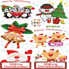 Рождественская оконная стеклянная паста Рождественская наклейка Снежный стикер оленя оконная паста