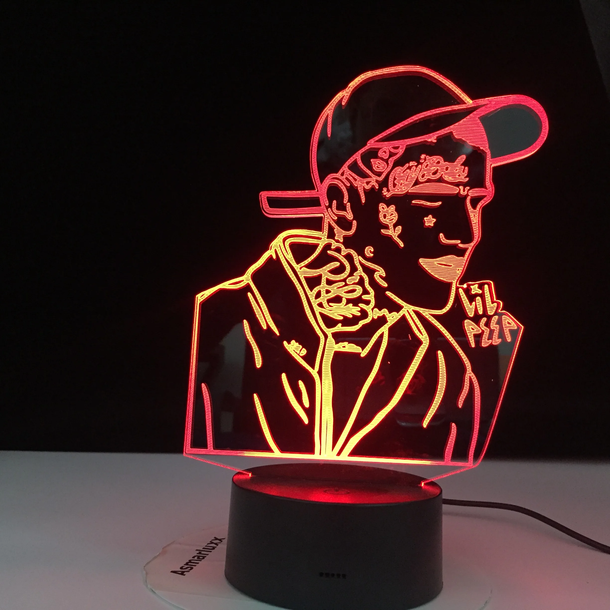 Светодиодный ночник Lil Peep в американском стиле 3d-светильник Звездном подарок для