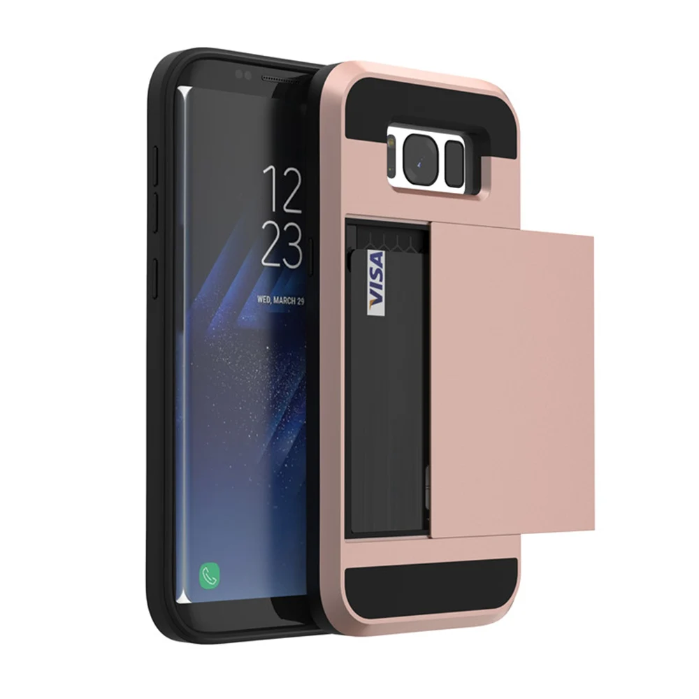 Слот для карт чехол для samsung Galaxy A3 A5 A7 J3 J5 J7 отделение для карт, в которое можно samsung S7 S6 S8 плюс чехол s Броня слайд-держатель для карт