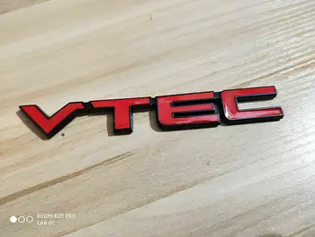 

Metal Red VTEC Car Trunk Rear Turbo Fender Emblem Badge Decal Stickers JDM