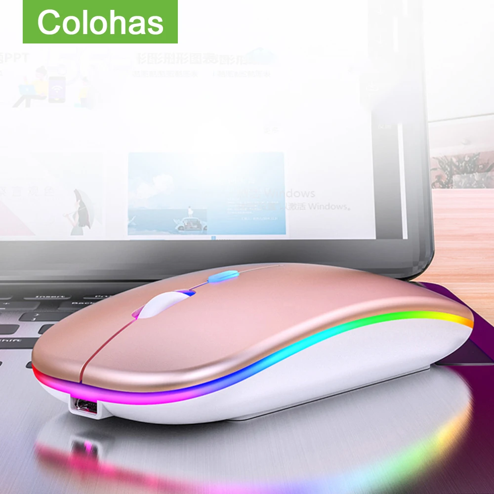 Беспроводная игровая мышь 2 4G для ноутбука компьютера ПК геймера 1600DPI RGB со