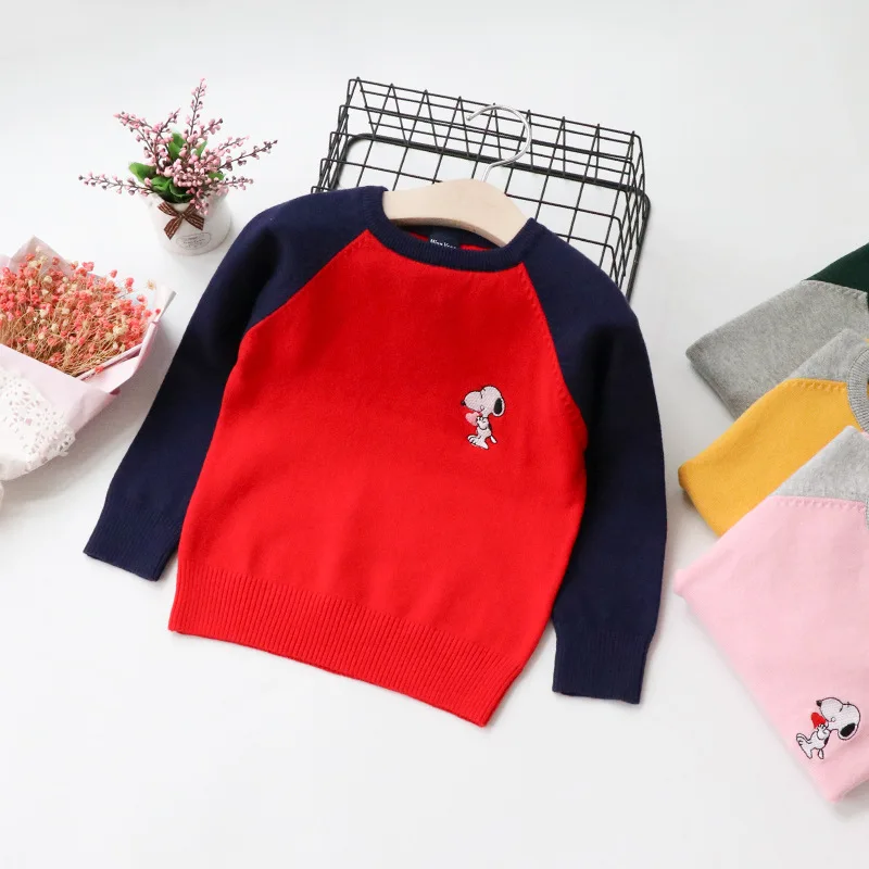 

Boys' Sweater 2019 New Style Embroidery Yarn Mixed Colors Little Boy Sweater Spring And Autumn Versatile Kids' Overcoat