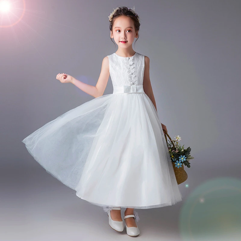 Llamarada bota Egomanía 2019 marca niños vestido para Niñas Grandes 4 6 8 10 a 12 14 16 años de  encaje blanco vestidos elegantes de fiesta de boda princesa traje 7A21A| Vestidos| - AliExpress