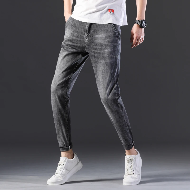 Seller Spring Autumn casual fashion Streetwear Men Jeans  Ankle Zipper Hip Hop Pants hombre Elastic Skinny  Jeans Men Clothing Big Size
