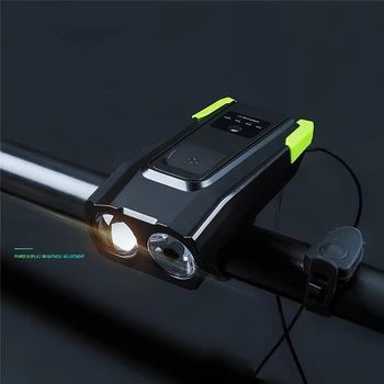 

USB Rechargeable Bicycle Front Head Light 2000mAH Waterproof Powerful Torch With Horn for Mountain Bike Accessories