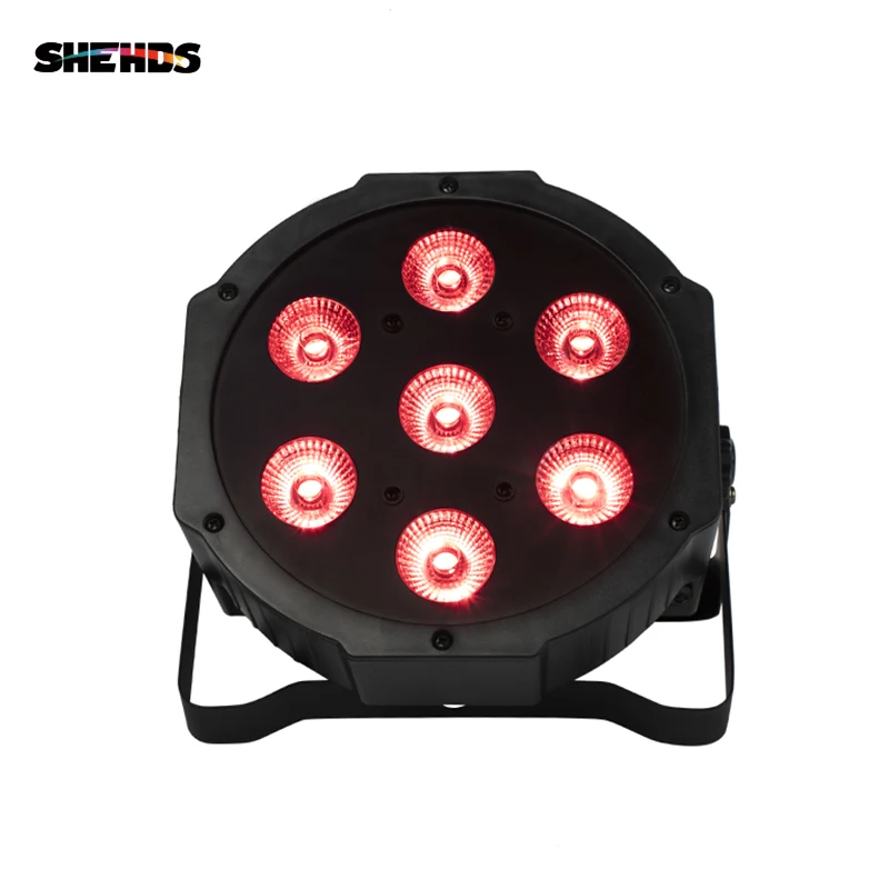 

SHEHDS Remote LED Par 7x18W RGBWA UV Disco Light DMX 6/10 DMX Channels Party DJ Lighting Design PAR Light For Club Party Show