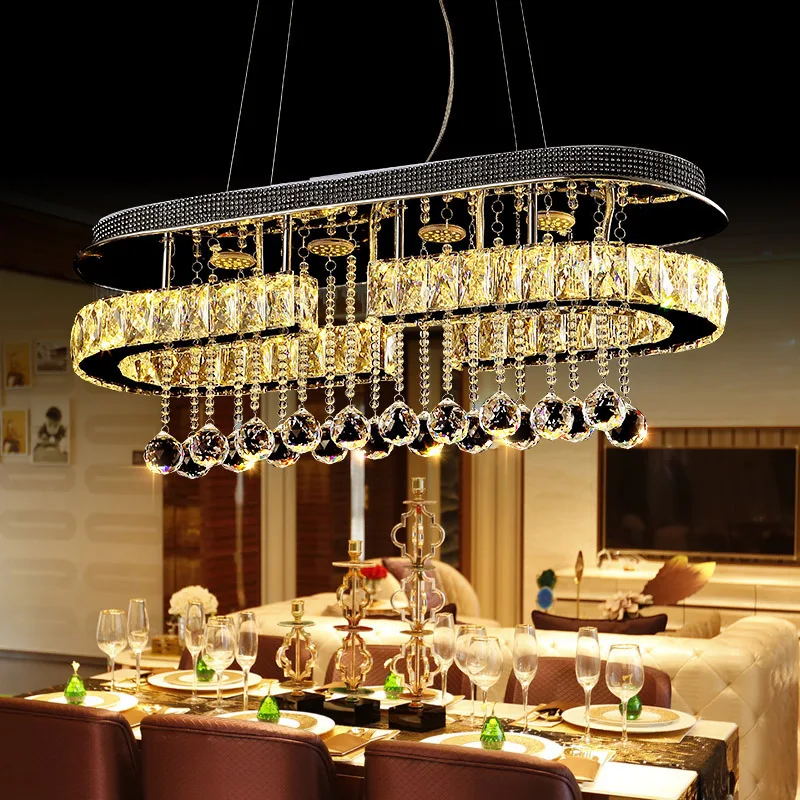 

Nordic Retro Oval Crystal Chandelier Personality Simple Suction Crane Dual Purpose