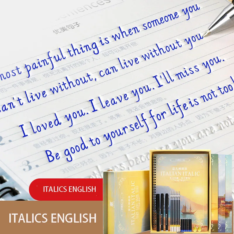 

Reusable Italics English Children Copybook For Handwriting Books Learning Writing Practice Book For kids Toys