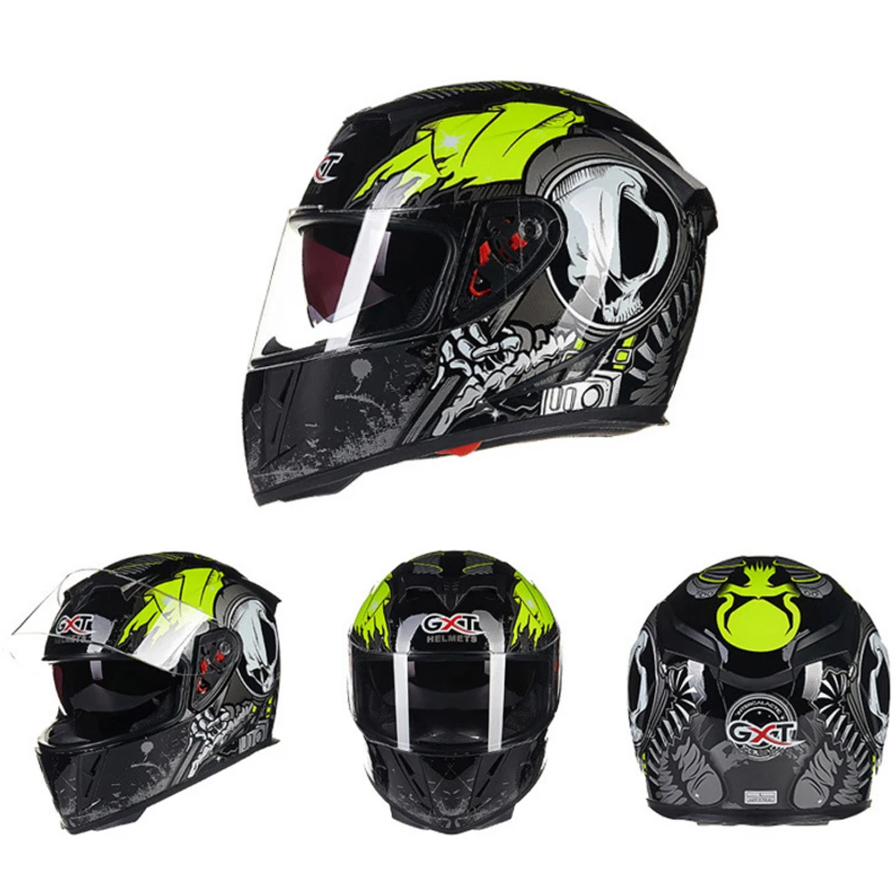 GXT мотоциклетный шлем с полным лицевым покрытием Casco Moto двойной козырек гоночный
