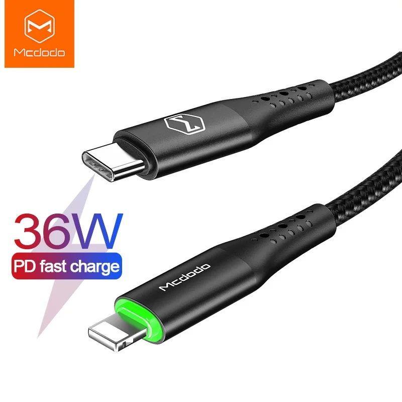 Mcdodo 36 Вт USB Type C PD кабель для автоматического отключения iPhone lightning 11 Pro Max X XR XS 8 7