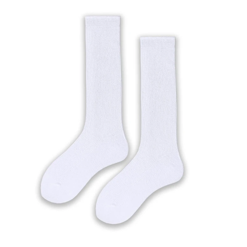 Pure white Japanese autumn and winter new hot women's solid color cotton pile stockings - Цвет: Pure white