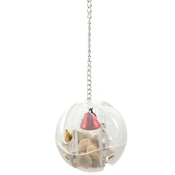 Parrots Ball Toys Parrots Ball Food Feeder Hanging Cage Birds Bell Foraging Chain for Treats Hanging Pet Feeders Pet Bird Toy 3