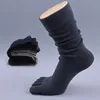 Hot 5 Pairs Brand Men's Business Dress Five Finger Toe Socks High Ankle Cotton Long Sox High Quality Sokken MKB001 ► Photo 1/6