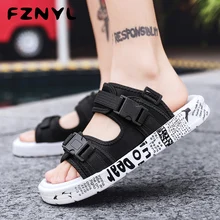 FZNYL 2 в 1 мужские сандалии Летняя модная повседневная обувь тапочки унисекс с пряжкой Ремни дышащие Нескользящие уличные сандалии размер 45