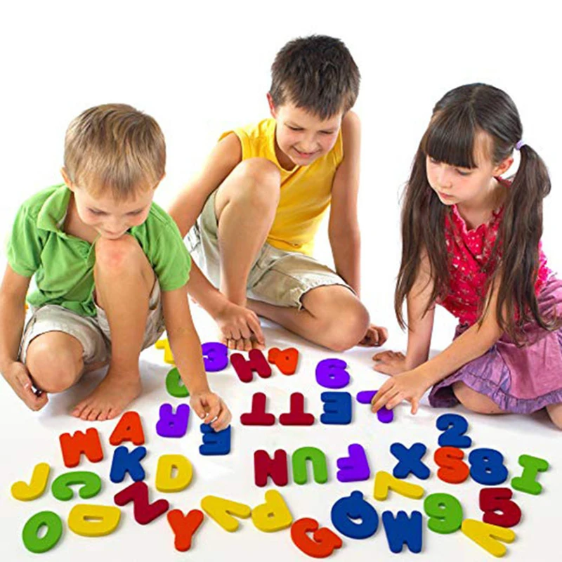 

36pcs/set Baby Bath Puzzles Alphanumeric Letter Toys Soft EVA Kids Bathroom Water Toys Early Educational Suction Up Bathing Toy