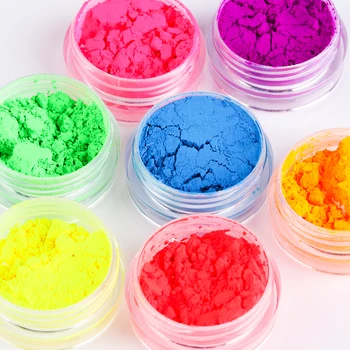 

1 /7pcs Mixed Colors Neon Loose Powder Eyeshadow Pigment Matte Mineral Spangle Nail Powder Make Up Shimmer Shining Eye Shadow