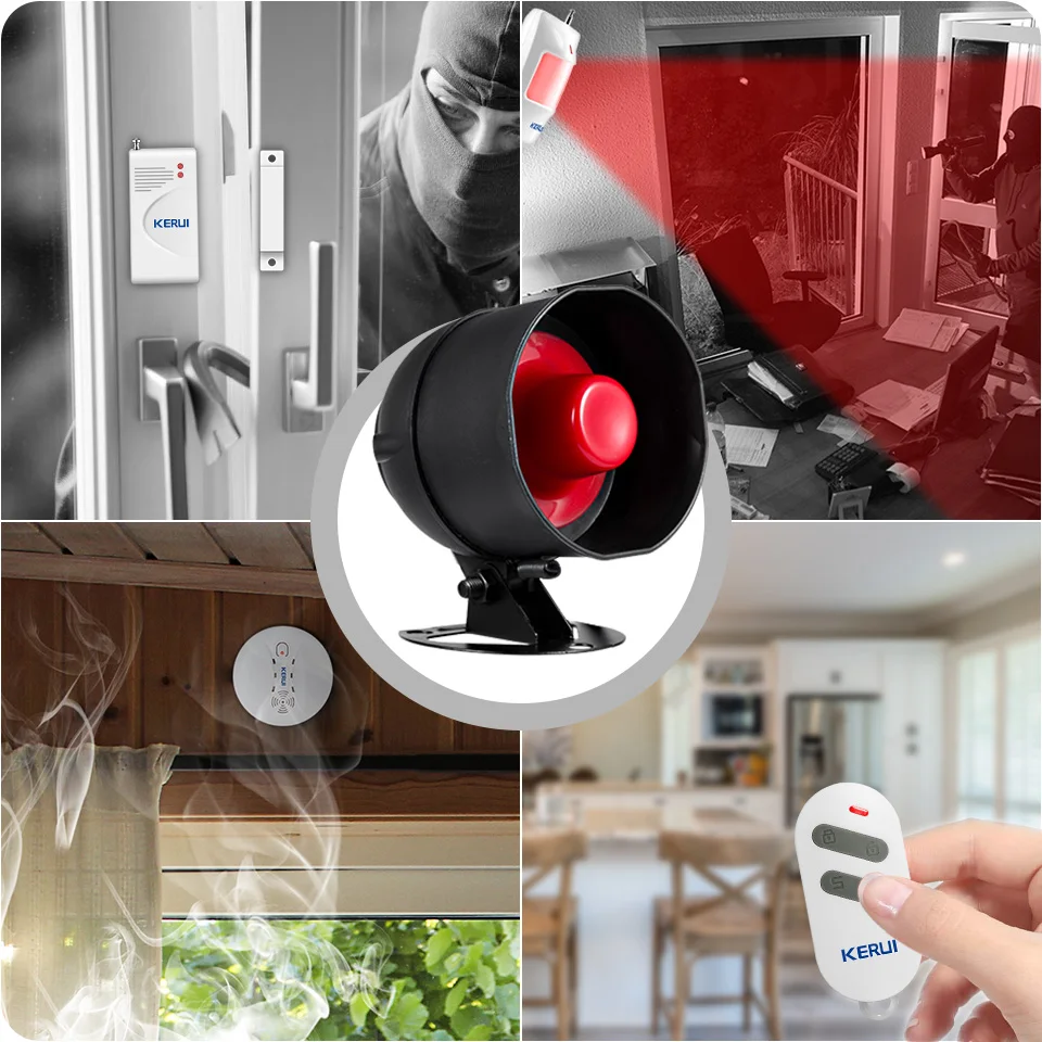 KERUI Cheap Upgraded Standalone Wireless Home Security Alarm System Kit Siren Horn WIth Motion Detector DIY 110db Burglar Alarm