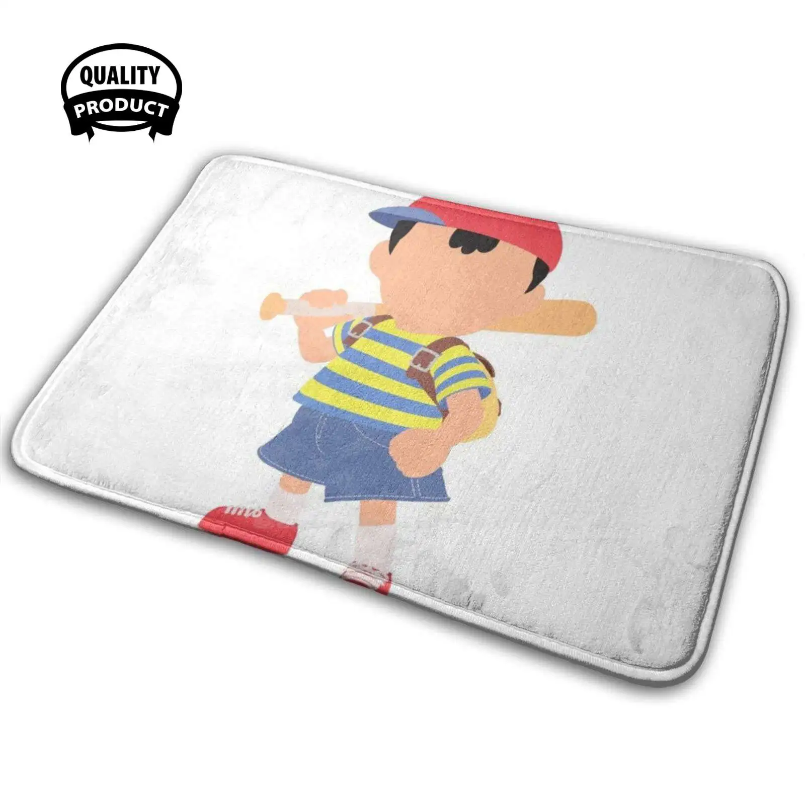 Ness Ssbu Soft House Family Tappetino Antiscivolo Tappeto Ness Rilegato In Terra Super Smash Bros Ultimate Tinta Unita Clean