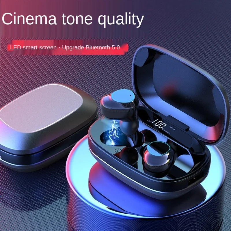 Free shipping Wireless bluetooth metal Digital display waterproof Noise reduction Portable charging box Fingerprint touch