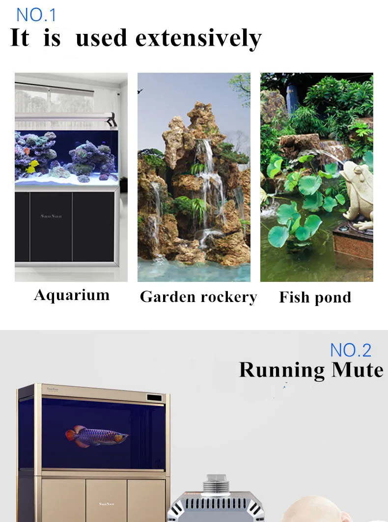 HQB-2000~3500 Aquarium Amphibious Pump,multi-functional submersible pump fish tank water wave pump 220-240V