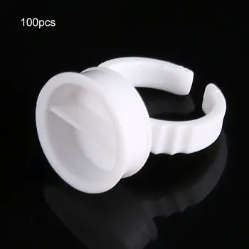 

100pcs/SET Wholesale Plastic White Tattoo Ink Ring For Eyebrow Permanent Makeup L/M/S Size Tattoo Ink Holders Tattoo Supplies