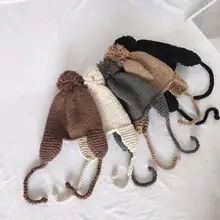 Осень и зима новая южнокорейская детская шапка Осьминог шерстяные шляпы детские для девочки и мальчика детская шапка