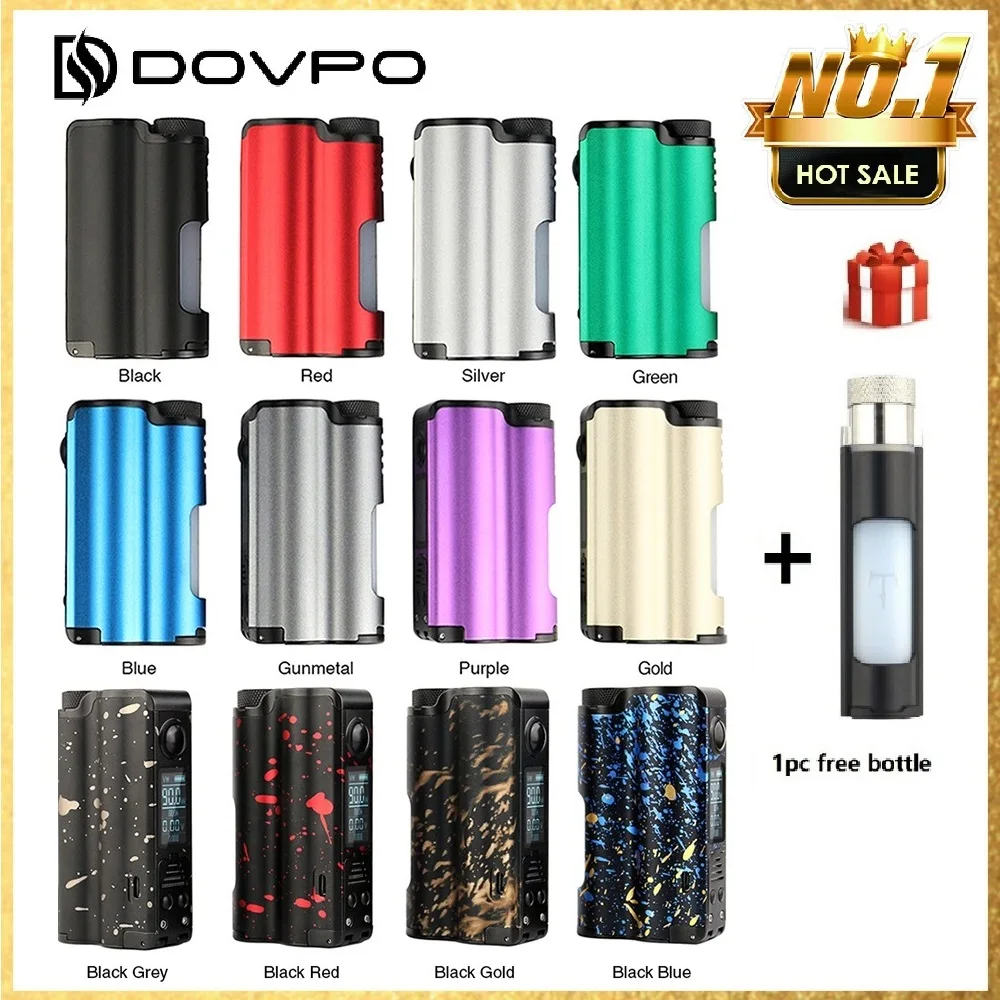 Скидка Электронная сигарета DOVPO Topside 90W Top Fill TC Squonk MOD с 10 мл большой бутылкой Squonk и 0,96 дюймовым oled экраном против Luxotic BF Luxotic DF