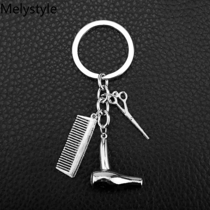 2019 Hairdress Gift Charm Keychain Retro Jewelry Mini Hairdressing