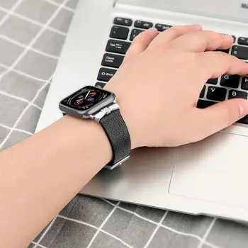 

Color Hot Selling Leather Strap with Metal and Diamonds for Apple Watch Strap Series/5 4/3/2/1 Sports Bracelet 42mm 38mm