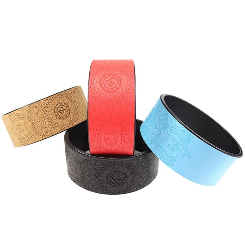 Rubber yoga wheel pu wheel environmental protection anti-pressure back bend yoga circle pregnant women auxiliary wheel cork yoga