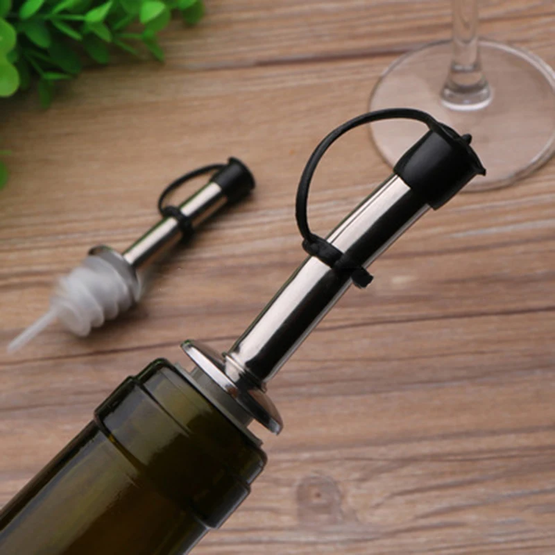6 шт. нержавеющая сталь бутылка масла пятно Pourer рот диспенсер пробка колба набор