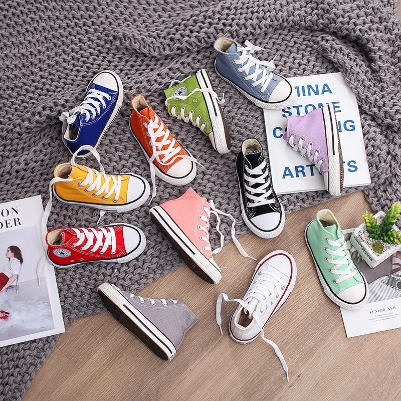 

Children High Fashion Canvas Candy Colors Bright Girls Shoes Autumn School Cool Unique Boys Sneakers Parent-child Canvas