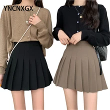

Women's Skirt Harajuku Pleated Mini Skirts Kawaii Spring and Autumn The New High Waist French A-line Skirt Black Pleated Skirt