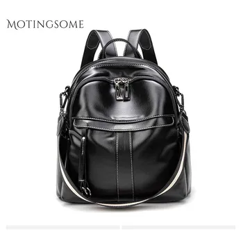 

Retro Cowhide Leather Backpack Genuine Leather Women Backpacks Real Leather School Bag Cute Fashion Mochila For Lady 2019 New