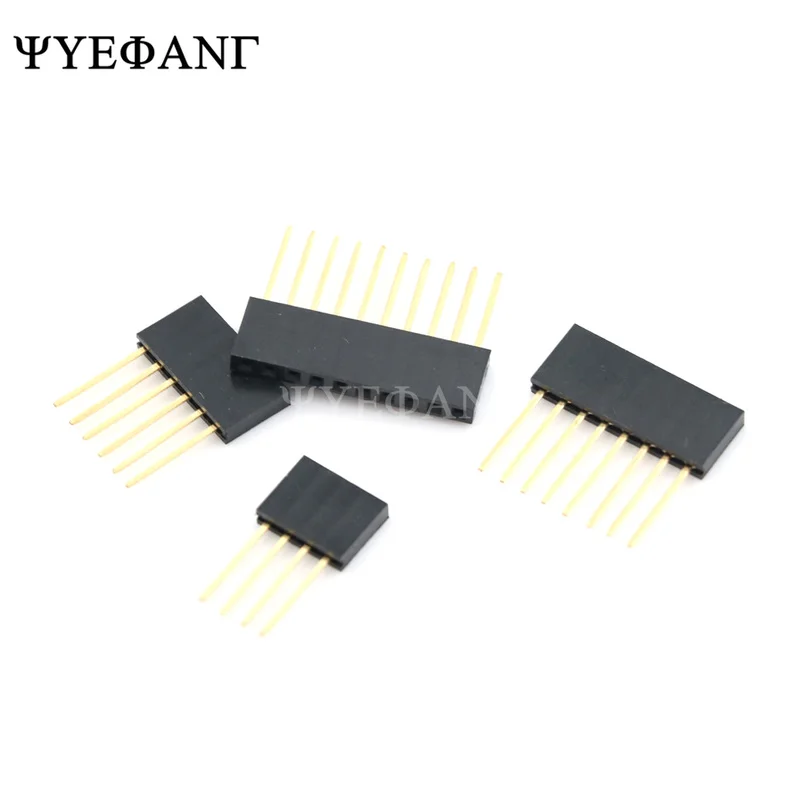 10pcs Single row 2/3/4/6/8/10/15 Pin 2.54mm Stackable Long Legs Femal ...