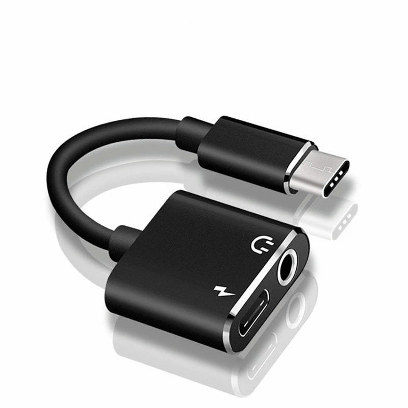 

2 in 1 earphone adapter For Type-C To 3.5mm Jack Headphones Audio Plug Charger Adapter Double Interface Listening music charging