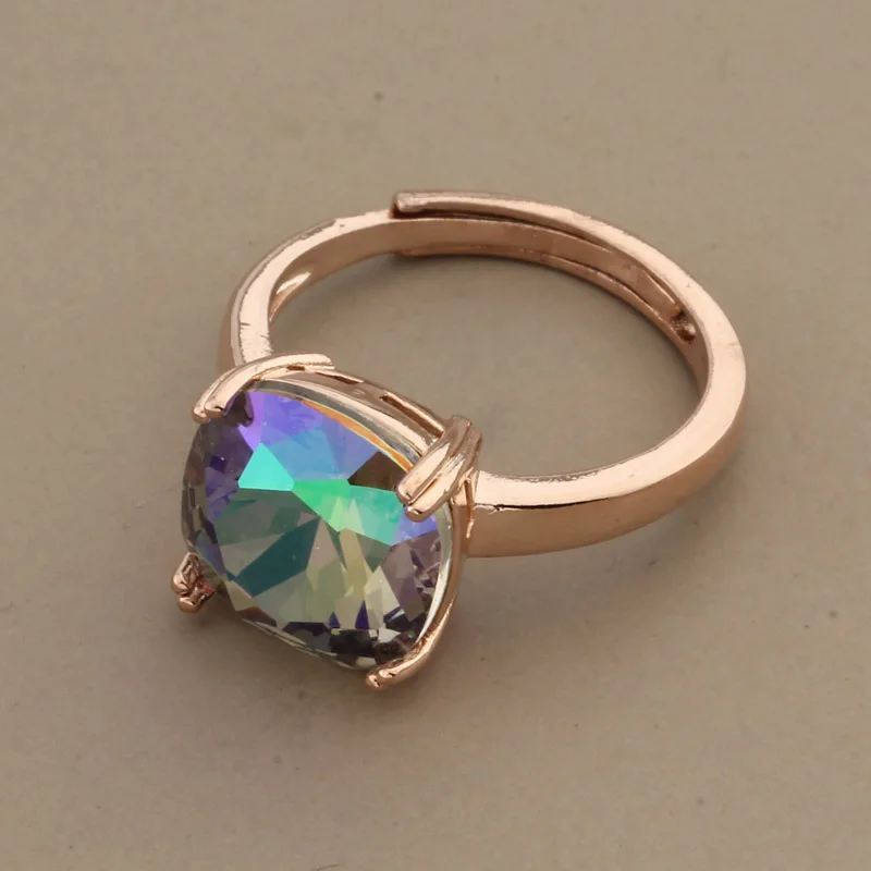 Wedding Ring Jewelry Trend Luxury Square Shape Classic Design for Women Party