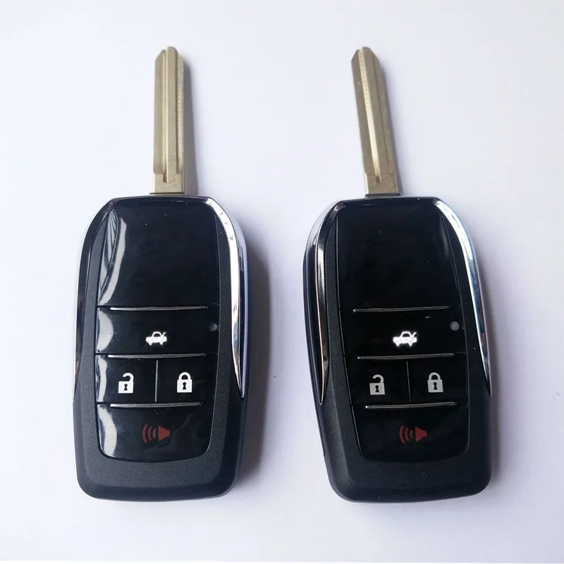 For Toyota Camry Reiz Vois RAV4 Modified Flip Folding Remote key Shell Case 3+1 Button With TOY43 Blade Fob Key Cover