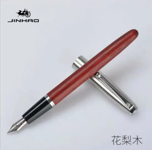 Jinhao 51A акриловая/деревянная авторучка чернильная ручка каллигграфия ручки EF/F/ручной работы сменный наконечник канцелярские принадлежности для офиса и школы - Цвет: Red Wood F