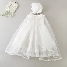 Летнее платье для маленьких девочек; платье принцессы для малышей; праздничное платье для маленьких девочек на 1 день рождения; кружевное платье для новорожденных девочек