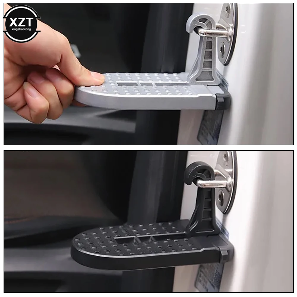Folding Car Door Step Latch Hook Step Aluminum Alloy Mini Foot Pedal